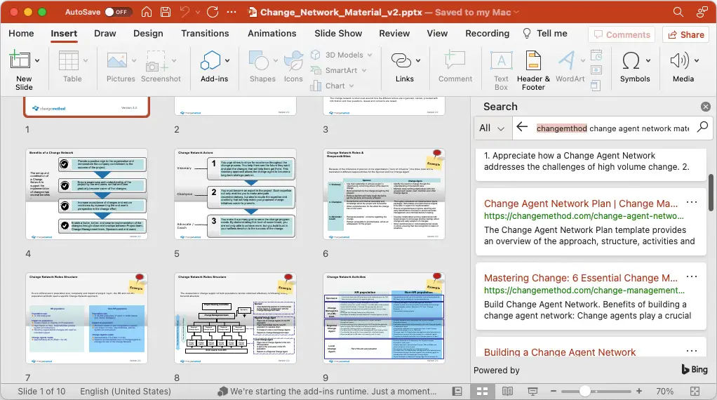 Change Agent Network Material