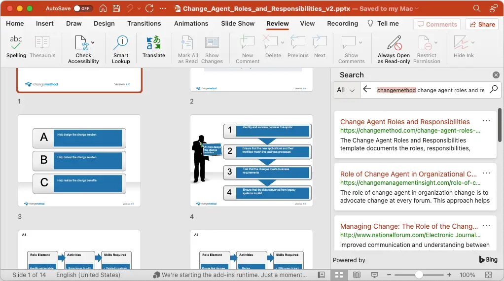 Change Agent Roles and Responsibilities