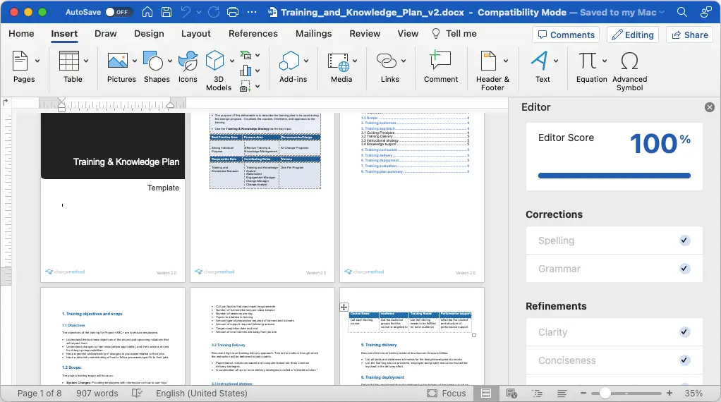 Training and Knowledge Plan